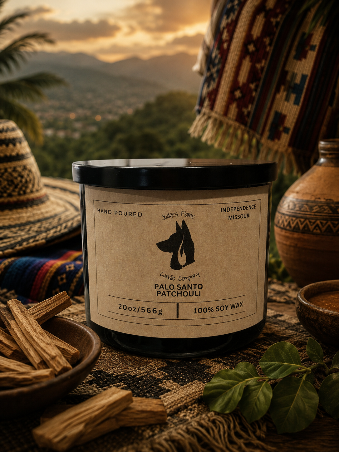Palo Santo & Patchouli Scented Candle
