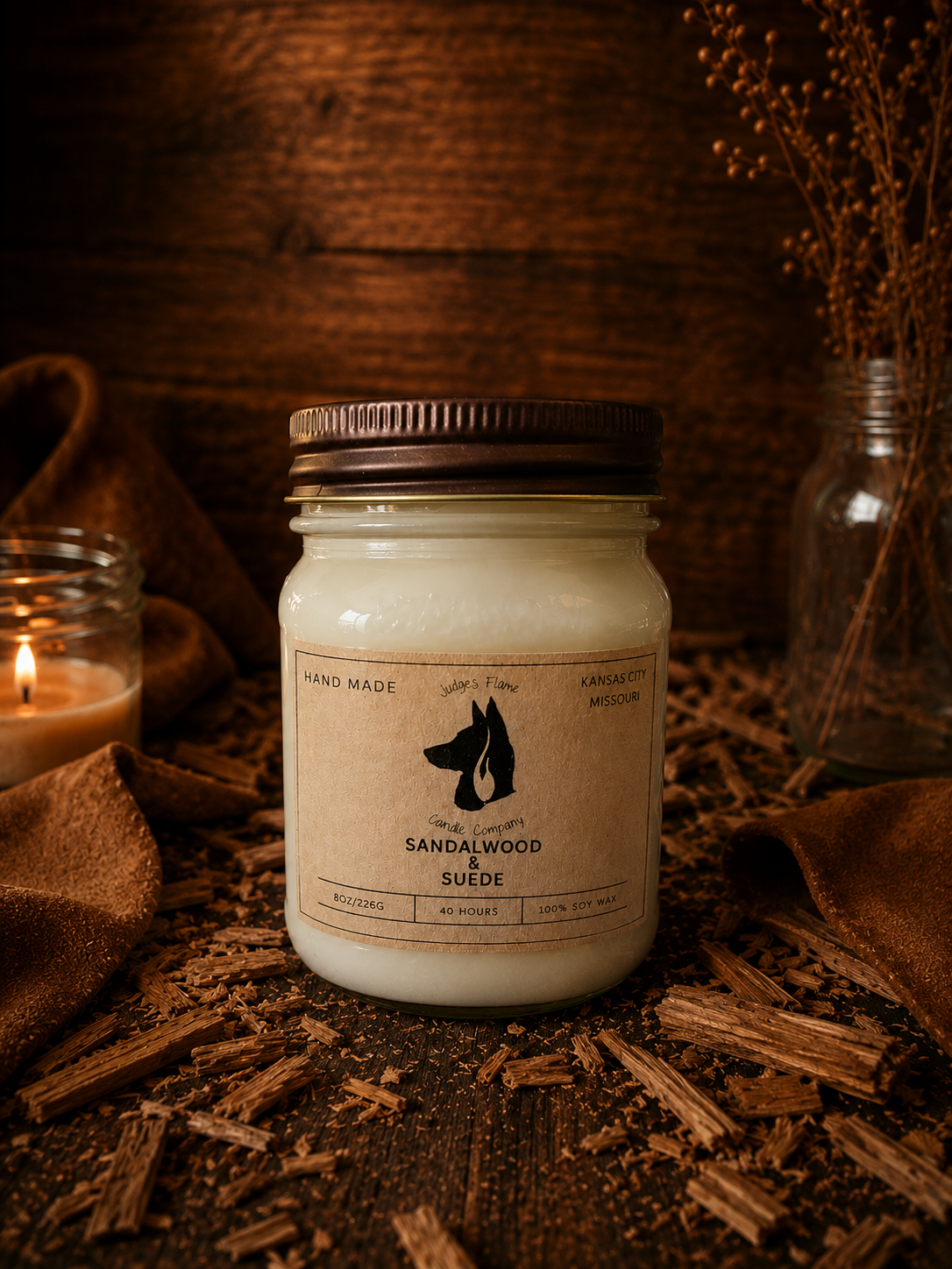 Sandalwood & Suede Scented Candle