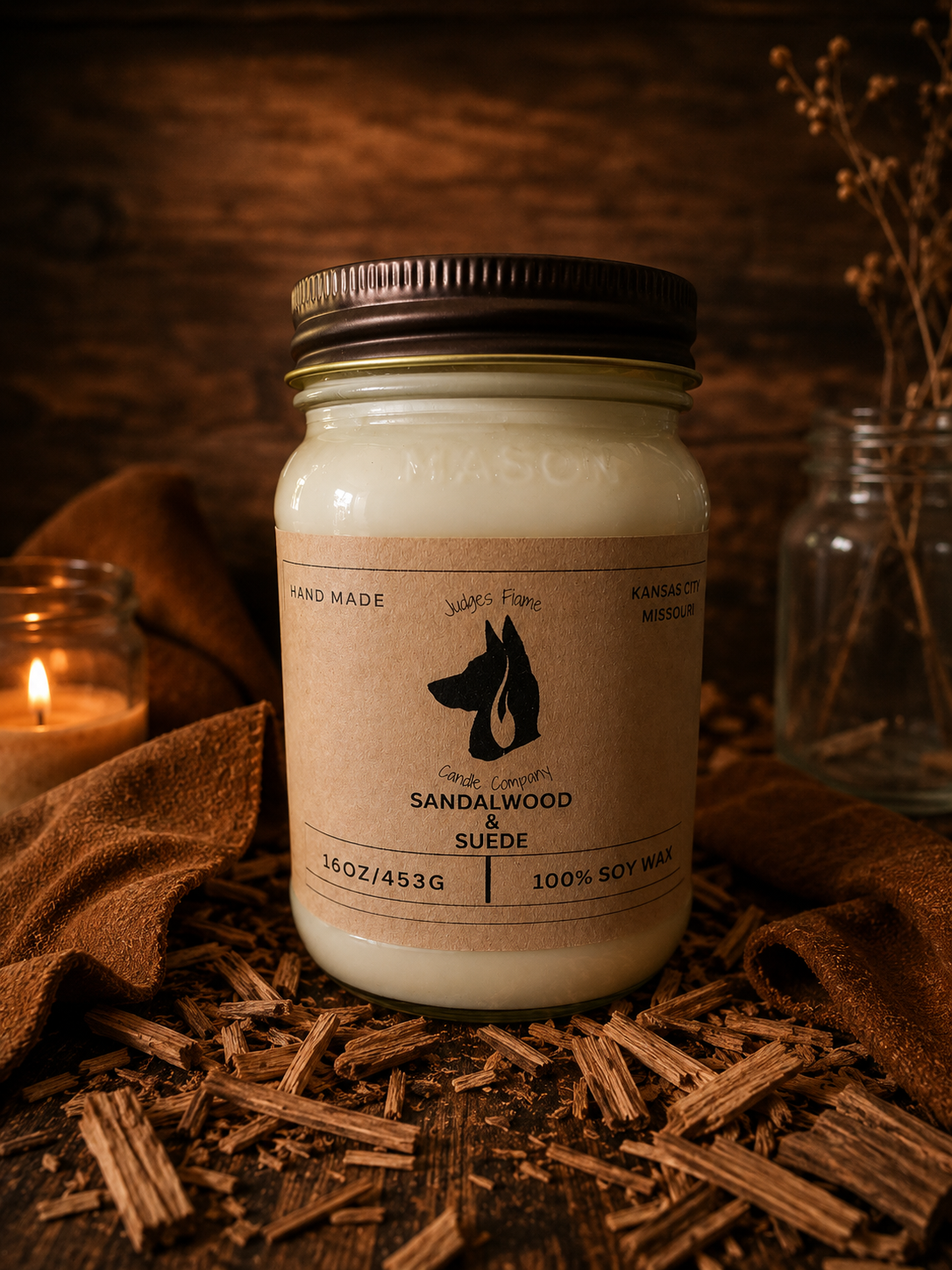 Sandalwood & Suede Scented Candle